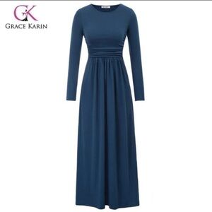 GRACE KARIN-BLUE MAXI DRESS-SIZE MEDIUM